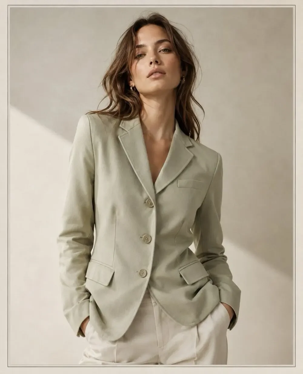 J. Crew Women's 6 Tan 100% Wool Blazer Classic Preppy Button Academia Neutral